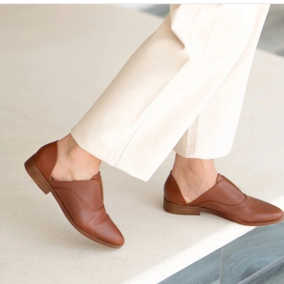 Nisolo Emma d’Orsay Oxford Leather Brandy Size 7.5 - Picture 2 of 11